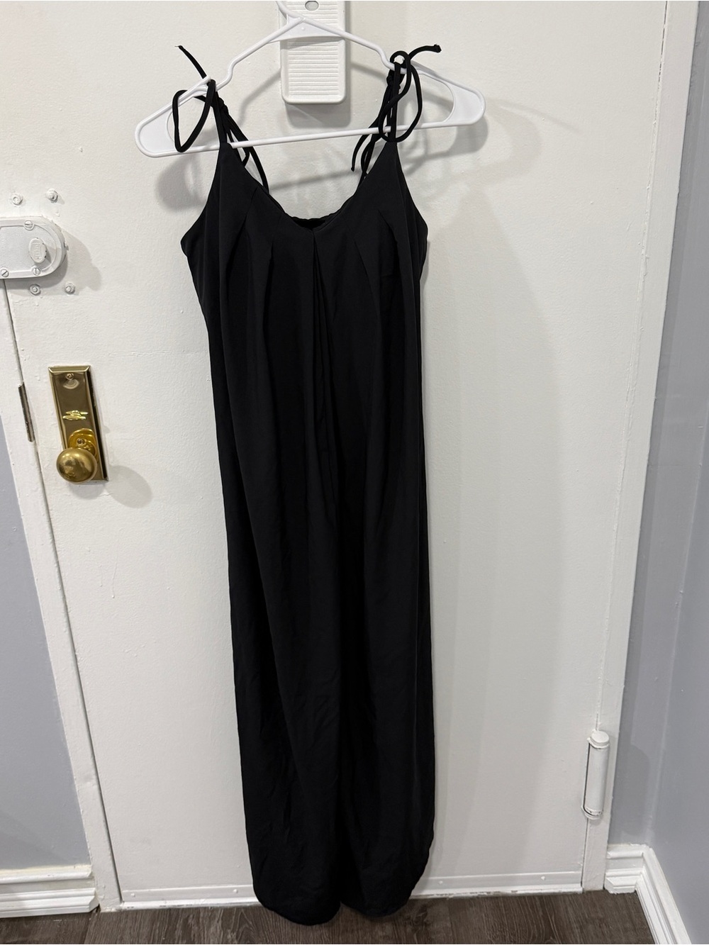 HALARA Black Tie Wide-leg Jumpsuit